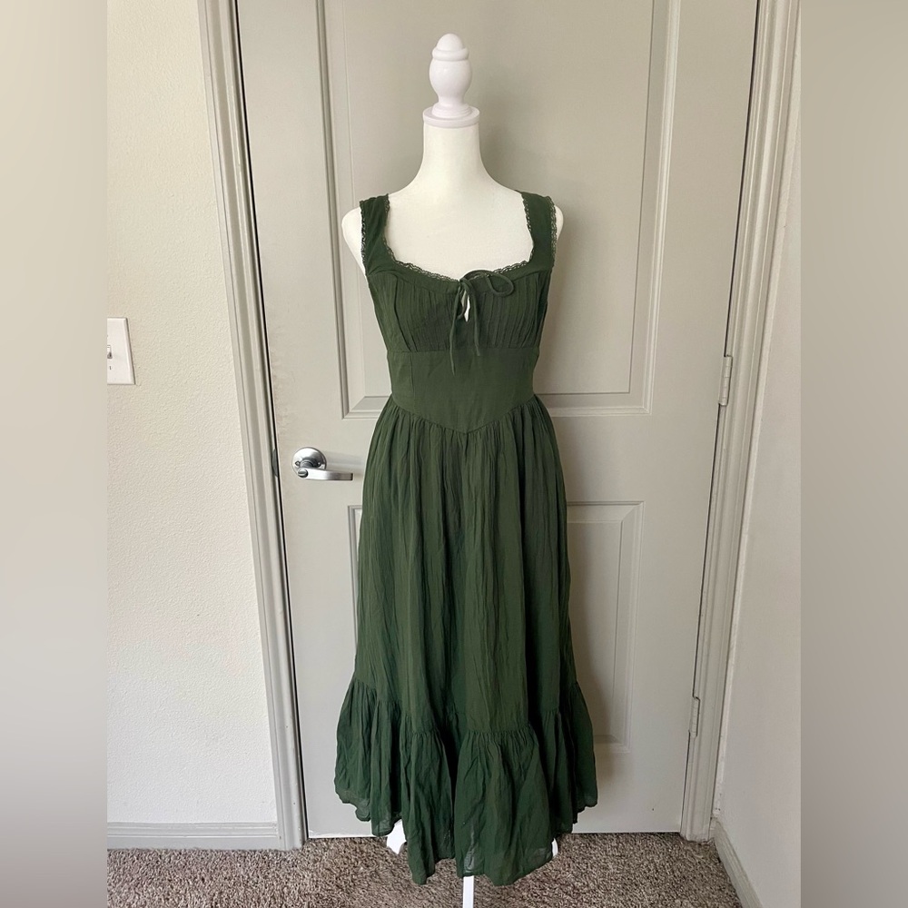 American Eagle Outfitters Forest Green Midi Dress